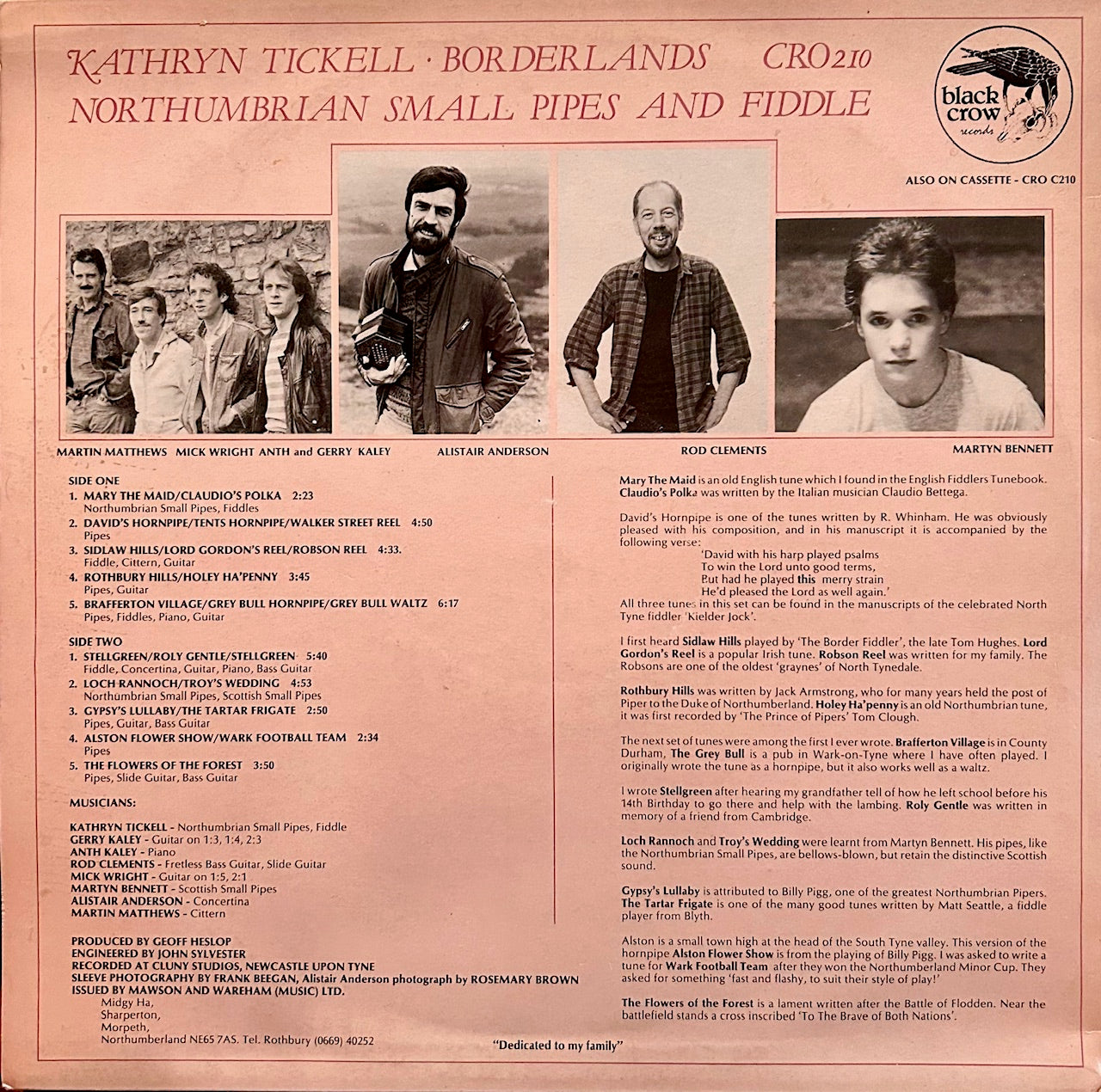 KATHRYN TICKELL Borderlands Black Crow Records LP CRO210 VG+/VG+