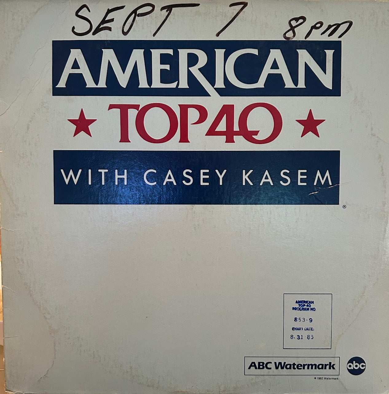 Casey Kasem American Top 40 With Casey Kasem ABC Watermark 862-24 Vinyl LP Transcription