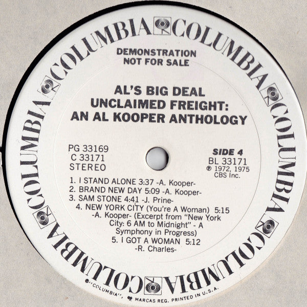 AL KOOPER Al's Big Deal Unclaimed Freight An Al Kooper Anthology Columbia Dbl WLP PG33169 VG+/VG+