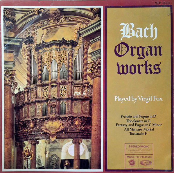 Bach / Virgil Fox Organ Works MFP LP MFP2096 M-/VG+