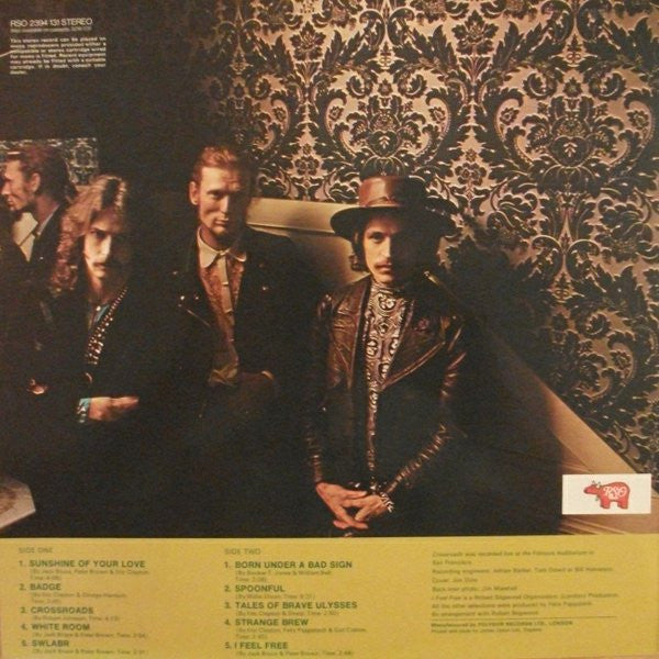 Cream Best Of Cream RSO LP 2394 131