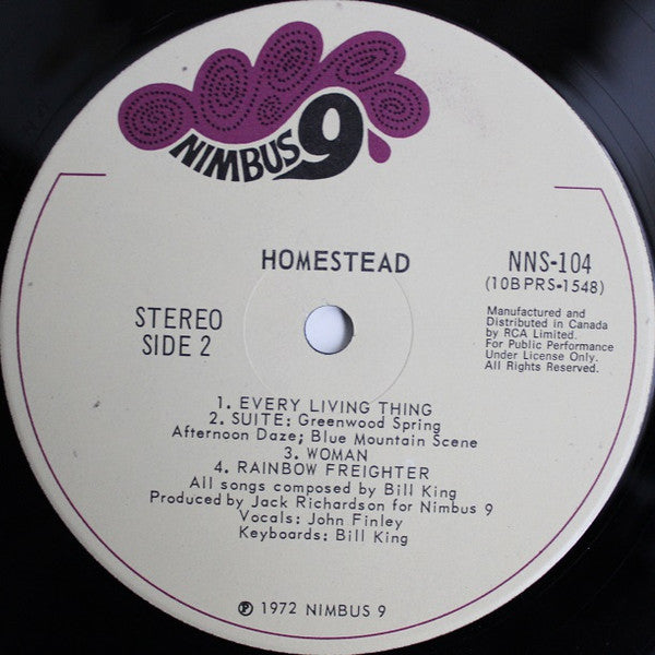 HOMESTEAD Every Living Thing Has A Place In God's Heart Nimbus 9 Records NNS104 (Canadian Press) M-/VG+