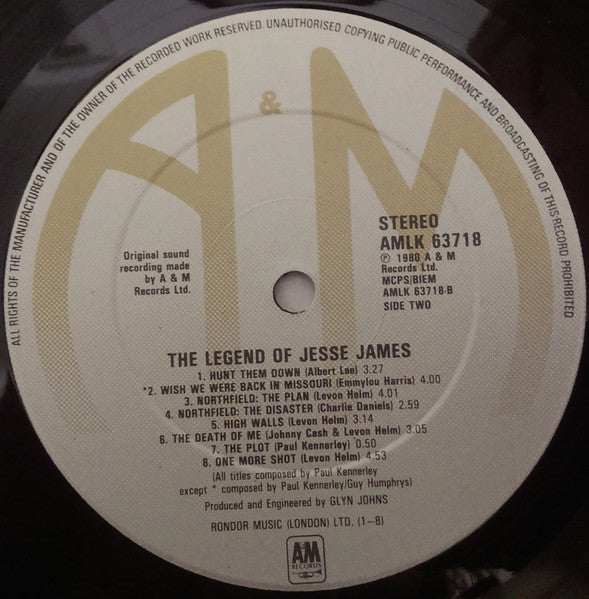 VARIOUS The Legend Of Jesse James A&M LP AMLK 63718 M/M- Staggering Copy!
