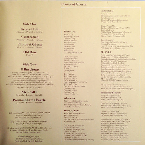 Premiata Forneria Marconi (PFM) Photos Of Ghosts Manticore LP NC66668 Sealed