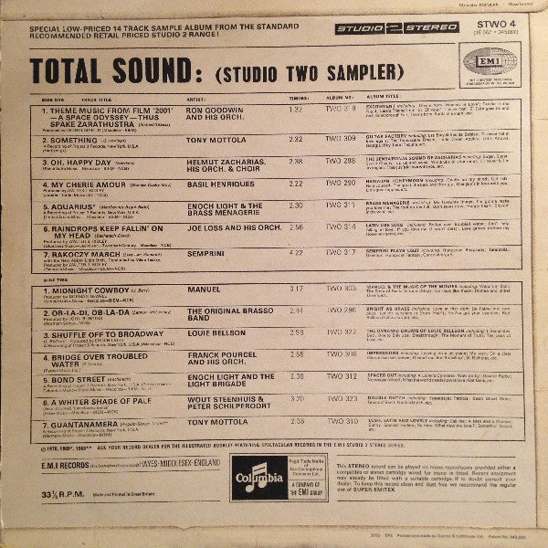 Various Total Sound Columbia LP Sampler STWO 4
