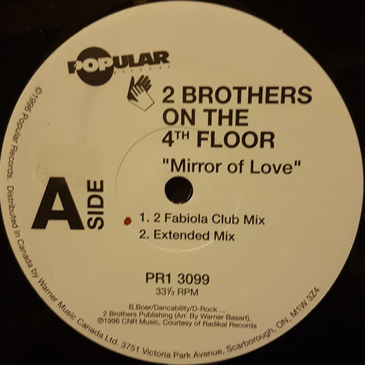 2 Brothers On The 4th Floor ‎Mirror Of Love Popular Records 12" PR13099 M- (Plain Sleeve)