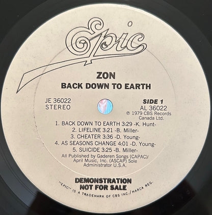 ZON Back Down To Earth Epic WLD LP JE36022 M-/VG+