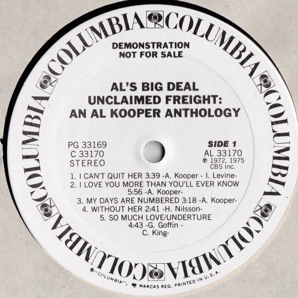 AL KOOPER Al's Big Deal Unclaimed Freight An Al Kooper Anthology Columbia Dbl WLP PG33169 VG+/VG+