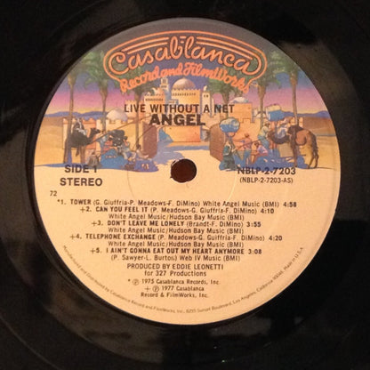 ANGEL Live Without A Net Casablanca Records Dbl Live LP NBLP-2-7203 VG+/VG Some Minor Storage Wear