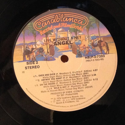 ANGEL Live Without A Net Casablanca Records Dbl Live LP NBLP-2-7203 VG+/VG Some Minor Storage Wear