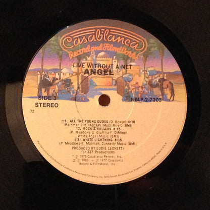ANGEL Live Without A Net Casablanca Records Dbl Live LP NBLP-2-7203 VG+/VG Some Minor Storage Wear