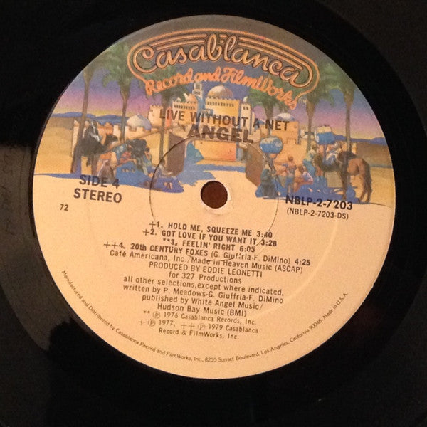 ANGEL Live Without A Net Casablanca Records Dbl Live LP NBLP-2-7203 VG+/VG Some Minor Storage Wear