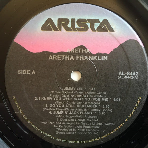 ARETHA FRANKLIN Aretha Arista LP (Canada) AL-8442 M-/VG+ With Original Picture Liner