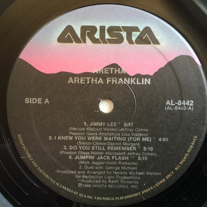 ARETHA FRANKLIN Aretha Arista LP (Canada) AL-8442 M-/VG+ With Original Picture Liner
