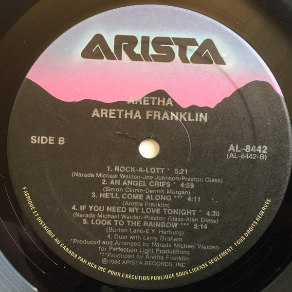 ARETHA FRANKLIN Aretha Arista LP (Canada) AL-8442 M-/VG+ With Original Picture Liner