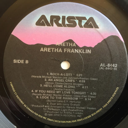 ARETHA FRANKLIN Aretha Arista LP (Canada) AL-8442 M-/VG+ With Original Picture Liner