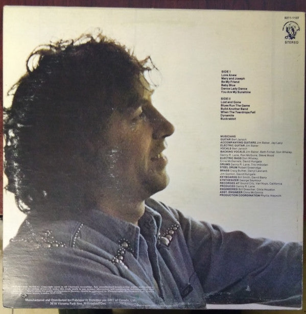 BERT JANSCH Santa Barbara Honeymoon Charisma (Canada) LP 92111107 VG+/VG+ Small Deletion Punch