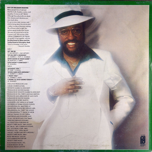 Billy Paul ‎– Let 'Em In PIR Records (Canada) 34389 VG+/VG+