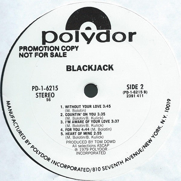 BLACKJACK S/T (Blackjack) Polydor WLP 2391411 VG+/VG+ Early Michael Bolton Outing Gimmick Sleeve