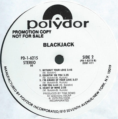 BLACKJACK S/T (Blackjack) Polydor WLP 2391411 VG+/VG+ Early Michael Bolton Outing Gimmick Sleeve