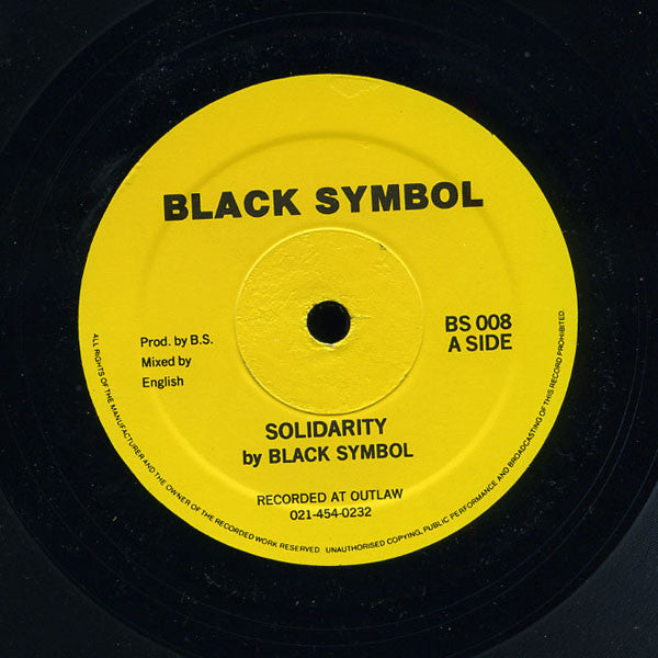 Black Symbol ‎– Solidarity / Tension Black Symbol Records BS 008 Plain Sleeve M-