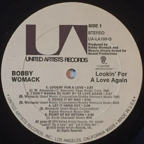 BOBBY WOMACK Lookin' For A Love Again United Artists LP UA-LA199-G M/M- Still Sealed Corner Clip