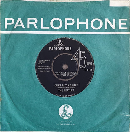 THE BEATLES Can't Buy Me Love Parlophone Mono 7" R 5114 M- Record Co Sleeve Lovely Copy!