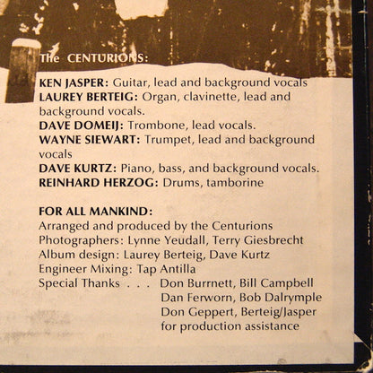 THE CENTURIONS For All Mankind Praise Records PRS139 (Canadian Press) VG+/VG+