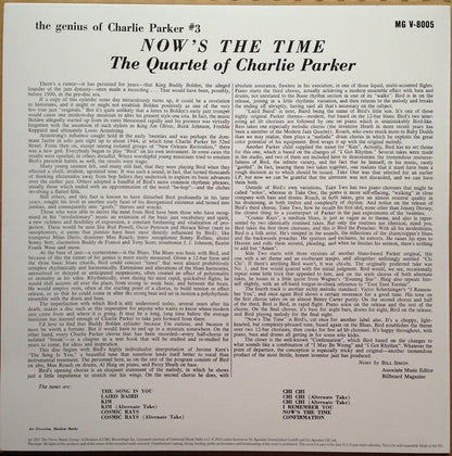THE QUARTET OF CHARLIE PARKER Now's The Time Verve Records 180g Repress MGV-8005 Brand New & Sealed