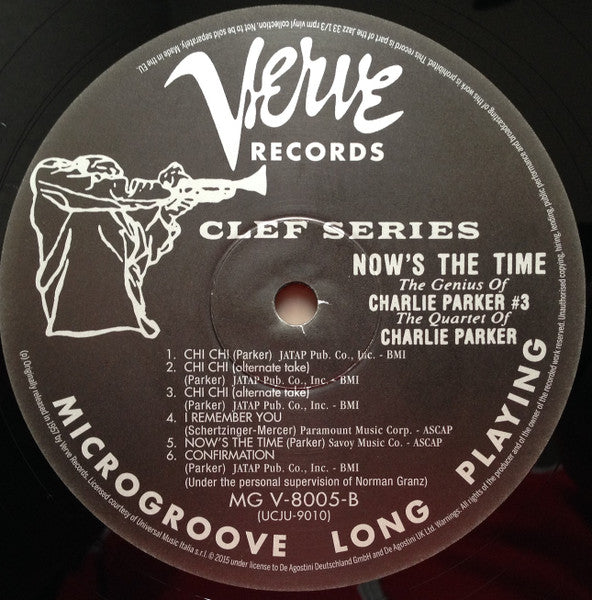 THE QUARTET OF CHARLIE PARKER Now's The Time Verve Records 180g Repress MGV-8005 Brand New & Sealed