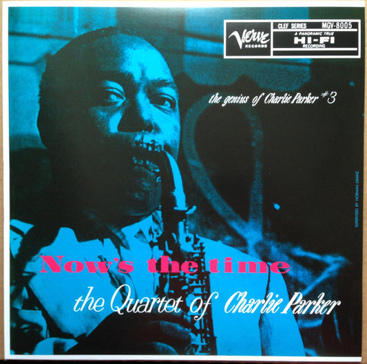 CHARLIE PARKER Now's The Time Verve Records Remaster LP MGV-8005 Brand New