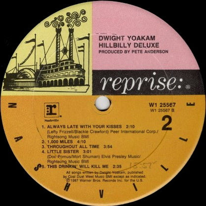 DWIGHT YOAKAM Hillbilly DeLuxe Reprise Records Nashville LP W1 25567 M-/VG Small Bottom Seam Split