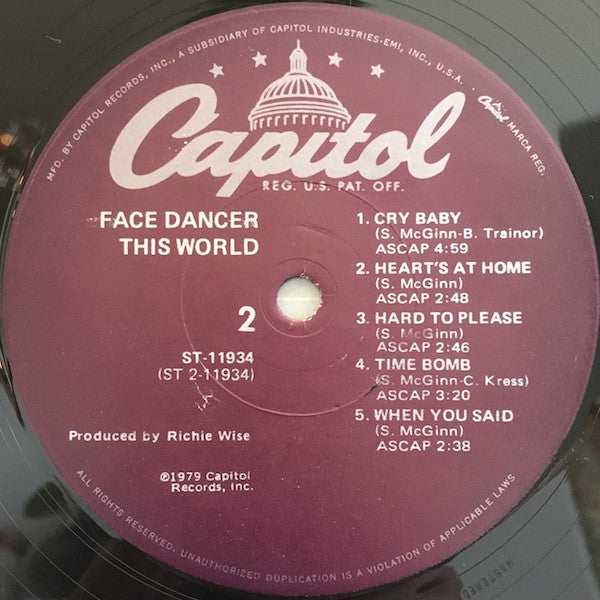FACE DANCER This World Capitol Records LP ST-11934 Still Sealed Small Deletion Punch M/M-