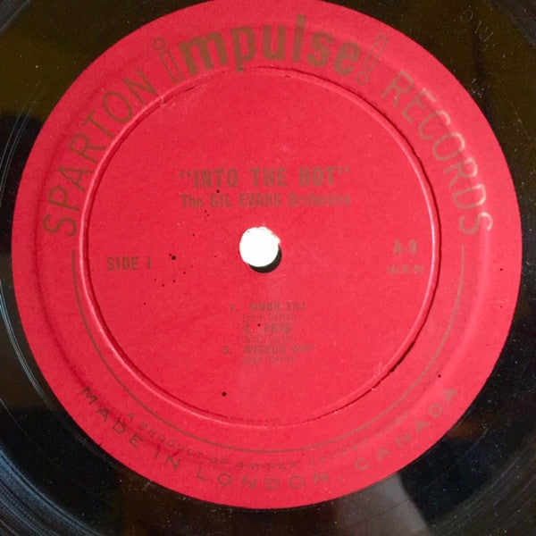 THE GIL EVANS ORCHESTRA Into The Hot Sparton Impulse Records LP (Canadian Press) A9 VG+/VG+