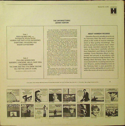 JOHNNY HORTON The Unforgettable Johnny Horton Harmony LP HS 11291 M-/VG+ Still In Shrink