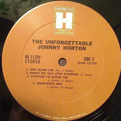 JOHNNY HORTON The Unforgettable Johnny Horton Harmony LP HS 11291 M-/VG+ Still In Shrink