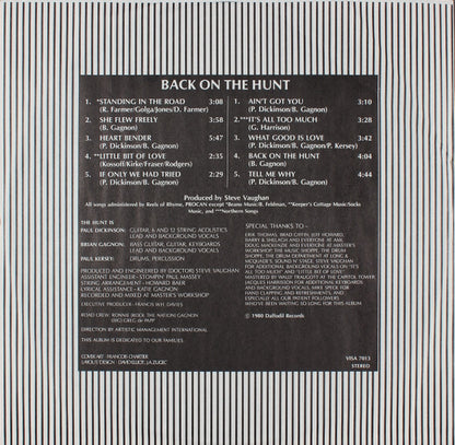 THE HUNT Back On The Hunt Visa Records VISA7013 M/M Still Sealed Smashing Copy!