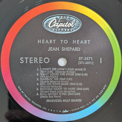JEAN SHEPARD Heart To Heart Capitol Records ST 2871 VG+/VG+