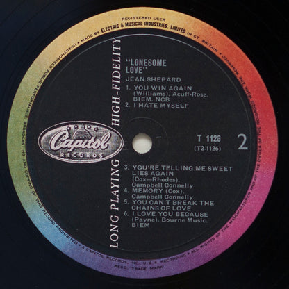 JEAN SHEPARD Lonesome Love Capitol Records T 1126 Mono Pressing (US) VG+/VG+