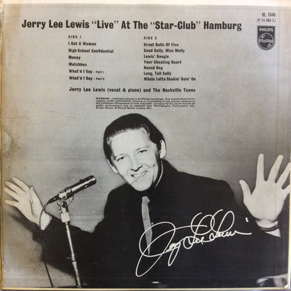 JERRY LEE LEWIS & THE NASHVILLE TEENS Live At The Star Club Hamburg Philips Mono LP BL 7646 VG/VG