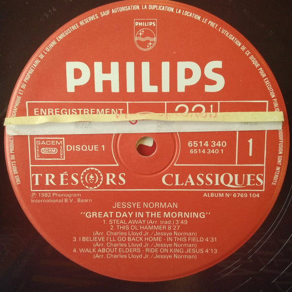 JESSYE NORMAN Great Day In The Morning Philips Records 6769 104 M-/VG+