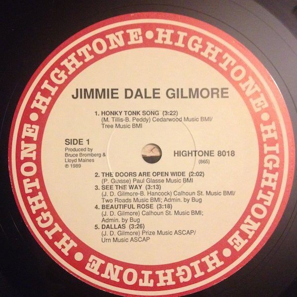 JIMMIE DALE GILMORE S/T (Jimmie Dale Gilmore) Hightone Records LP (US) HT-8018 M-/VG+