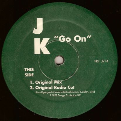 JK Go On Energy Records 12" PR13274 M- Plain Sleeve