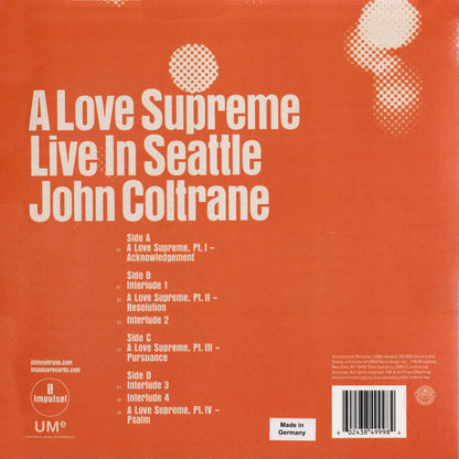 JOHN COLTRANE A Love Supreme Live In Seattle Impulse 60th STDIMP60LP Brand New