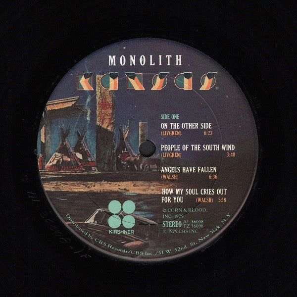 KANSAS Monolith Kirshner ‎LP FZ36008 Terre Haute Pressing Gatefold M-/VG+