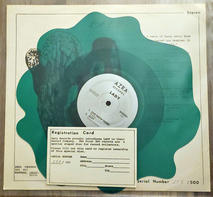 LADY Live Show Tiger Azra Records Green Transparent Shaped 7" (No Number) M-/VG+