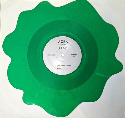 LADY Live Show Tiger Azra Records Green Transparent Shaped 7" (No Number) M-/VG+