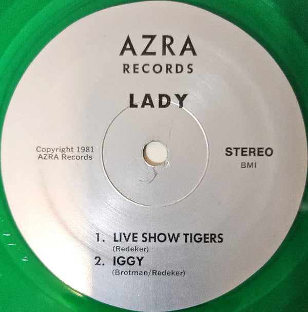 LADY Live Show Tiger Azra Records Green Transparent Shaped 7" (No Number) M-/VG+