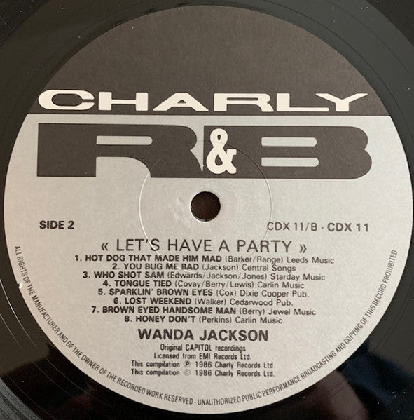 WANDA JACKSON Let's Have A Party Charley Records Dbl LP CDX 11 M-/VG+ Records Close To Mint