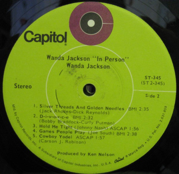 WANDA JACKSON In Person Live At "Mr Lucky's" In Phoenix Arizona Capitol Records LP ST-345 VG+/VG+